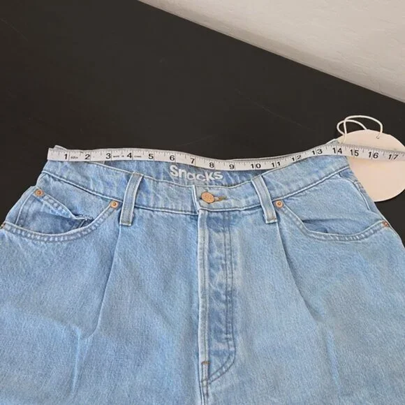 Snacks by Mother The Pleated Fun Dip Puddle Just a Nibble Straight Jeans Size 27 - Picture 13 of 15